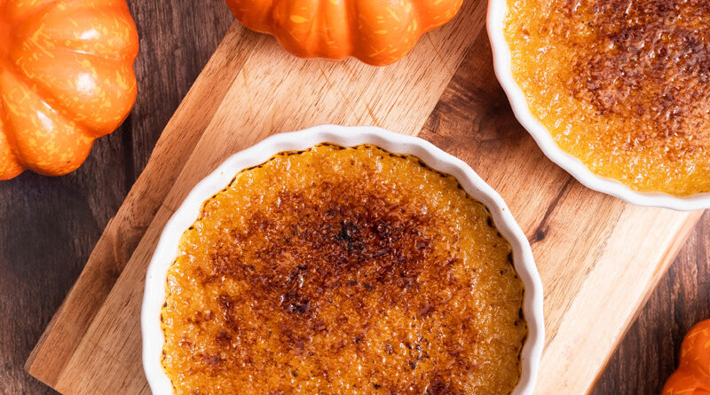Pompoen creme brulee voor twee